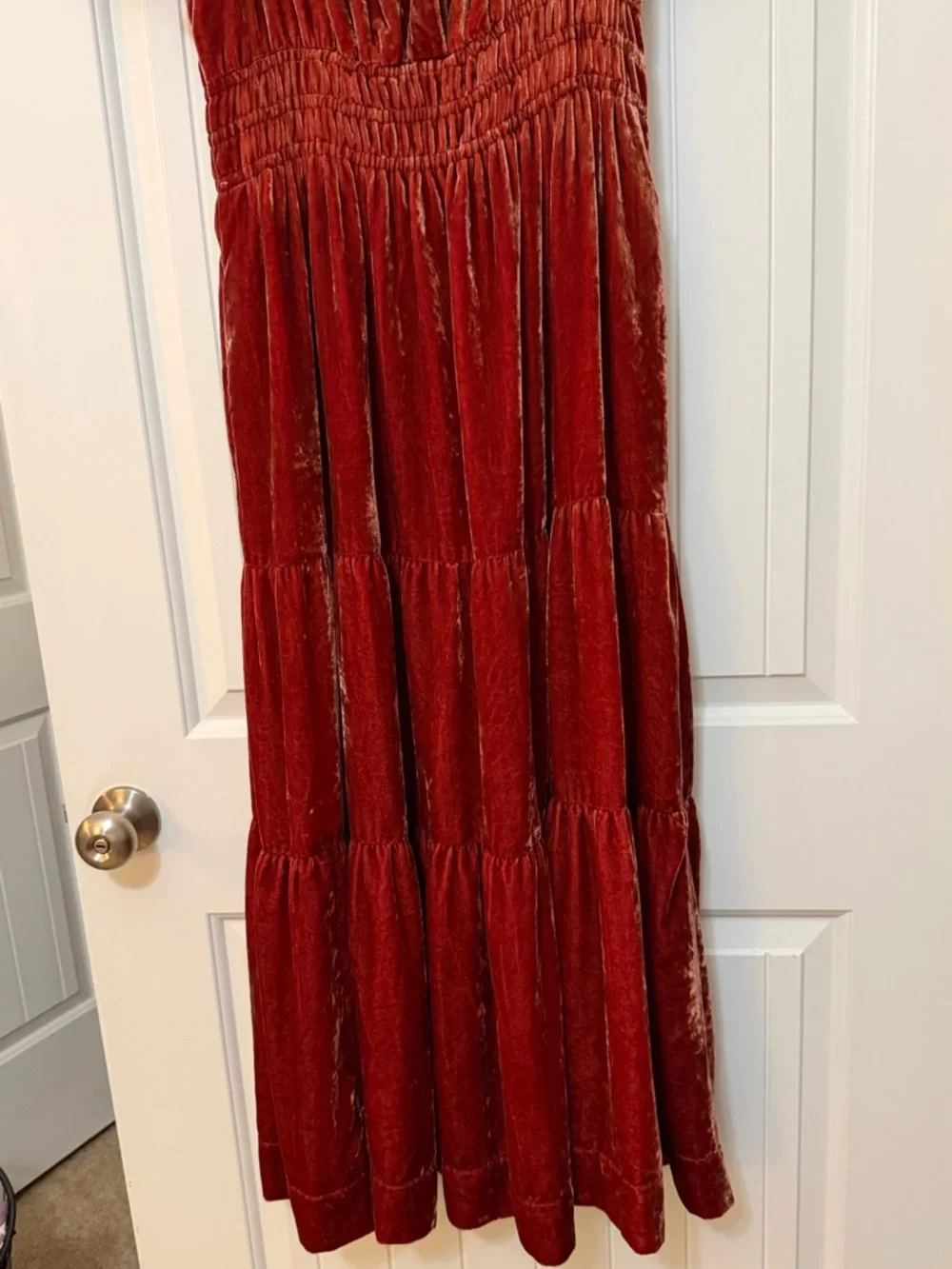 Anthropologie Velvet Maxi Dress in Deep Wine Red - Picture 5 of 16